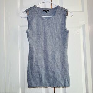 Alfani Women's Zipper-Detail Sleeveless Metallic Knit Gray Silver Top - XS